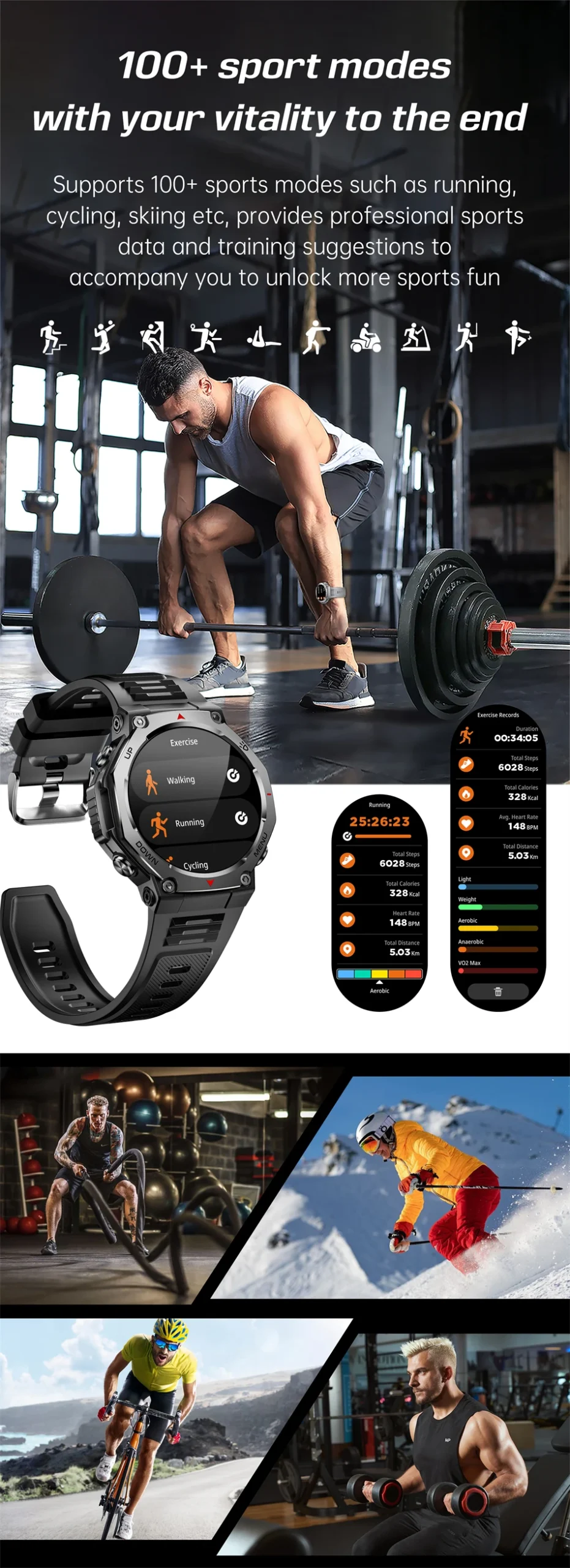 Nuevo reloj inteligente deportivo militar T-Rex 3 - Imagen 36