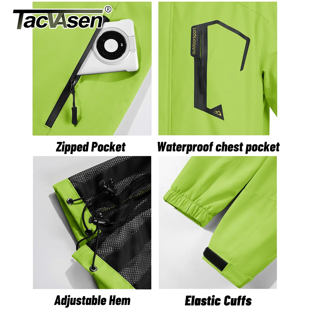 Chaqueta ligera para hombre, cortavientos de malla forrada, impermeable, para lluvia, pesca al aire libre, senderismo, primavera y otoño - Imagen 4
