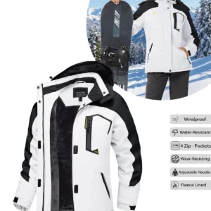 Chaqueta de esquí y snowboard impermeable para mujer, térmica, de forro polar grueso,