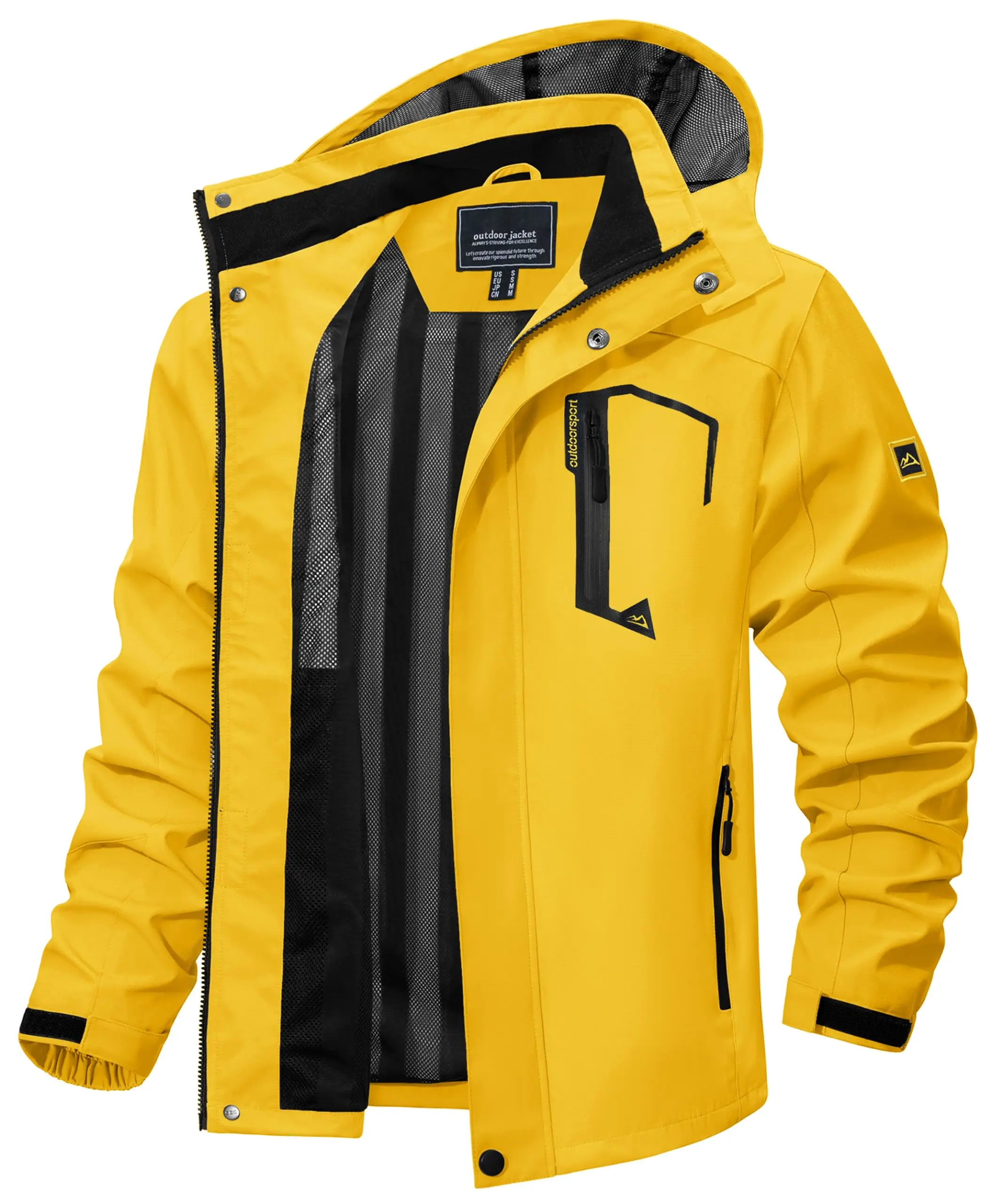 Chaqueta ligera para hombre, cortavientos de malla forrada, impermeable, para lluvia, pesca al aire libre, senderismo, primavera y otoño - Imagen 9