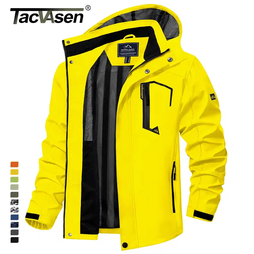 Chaqueta ligera para hombre, cortavientos de malla forrada, impermeable, para lluvia, pesca al aire libre, senderismo, primavera y otoño