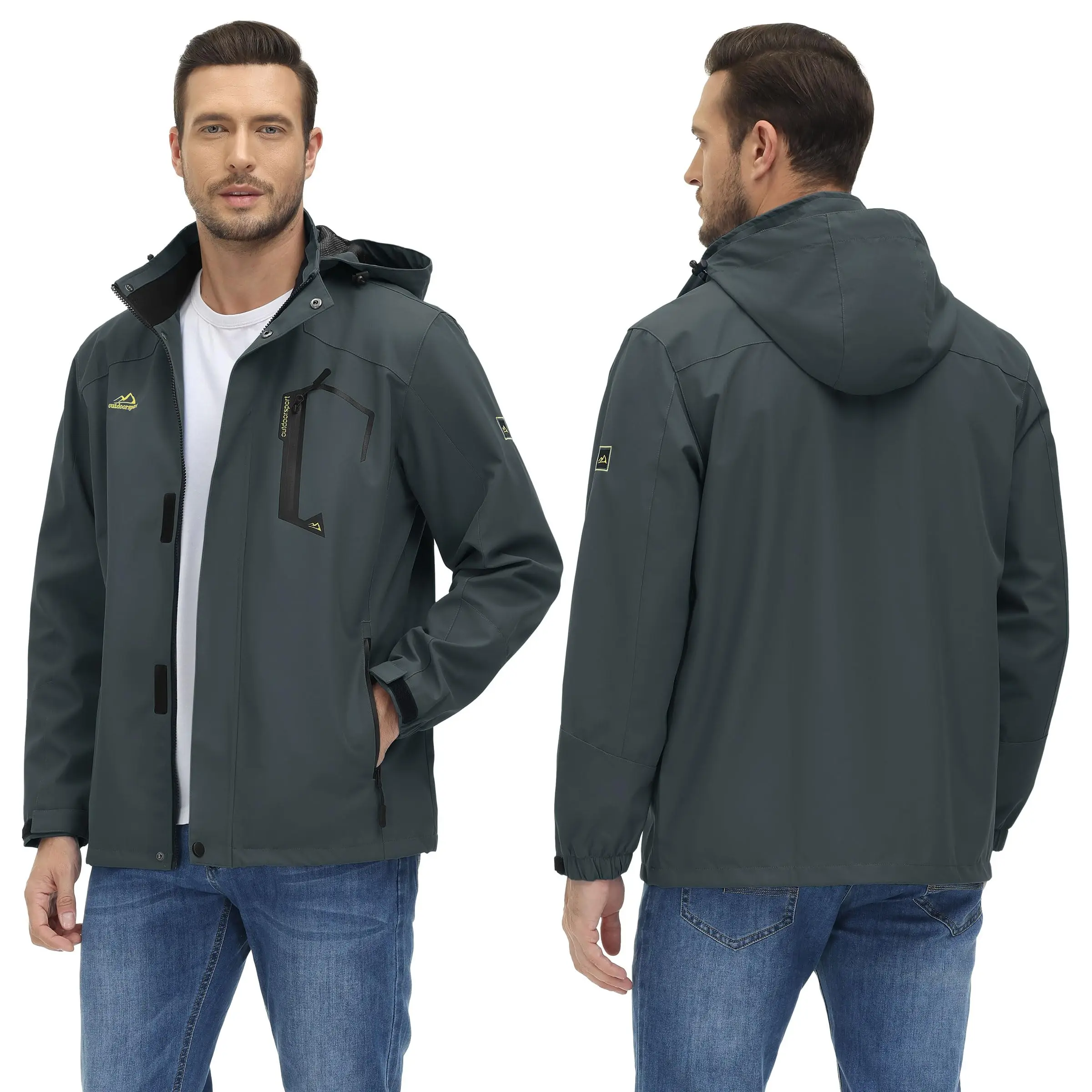 Chaqueta ligera para hombre, cortavientos de malla forrada, impermeable, para lluvia, pesca al aire libre, senderismo, primavera y otoño - Imagen 36