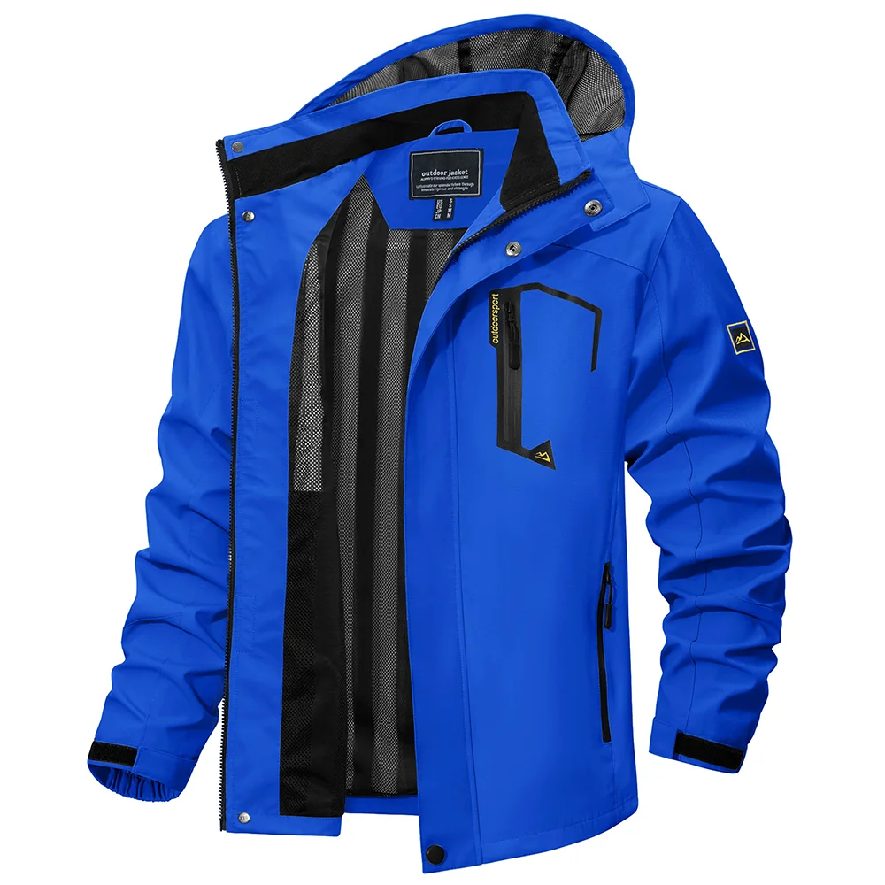 Chaqueta ligera para hombre, cortavientos de malla forrada, impermeable, para lluvia, pesca al aire libre, senderismo, primavera y otoño - Imagen 12
