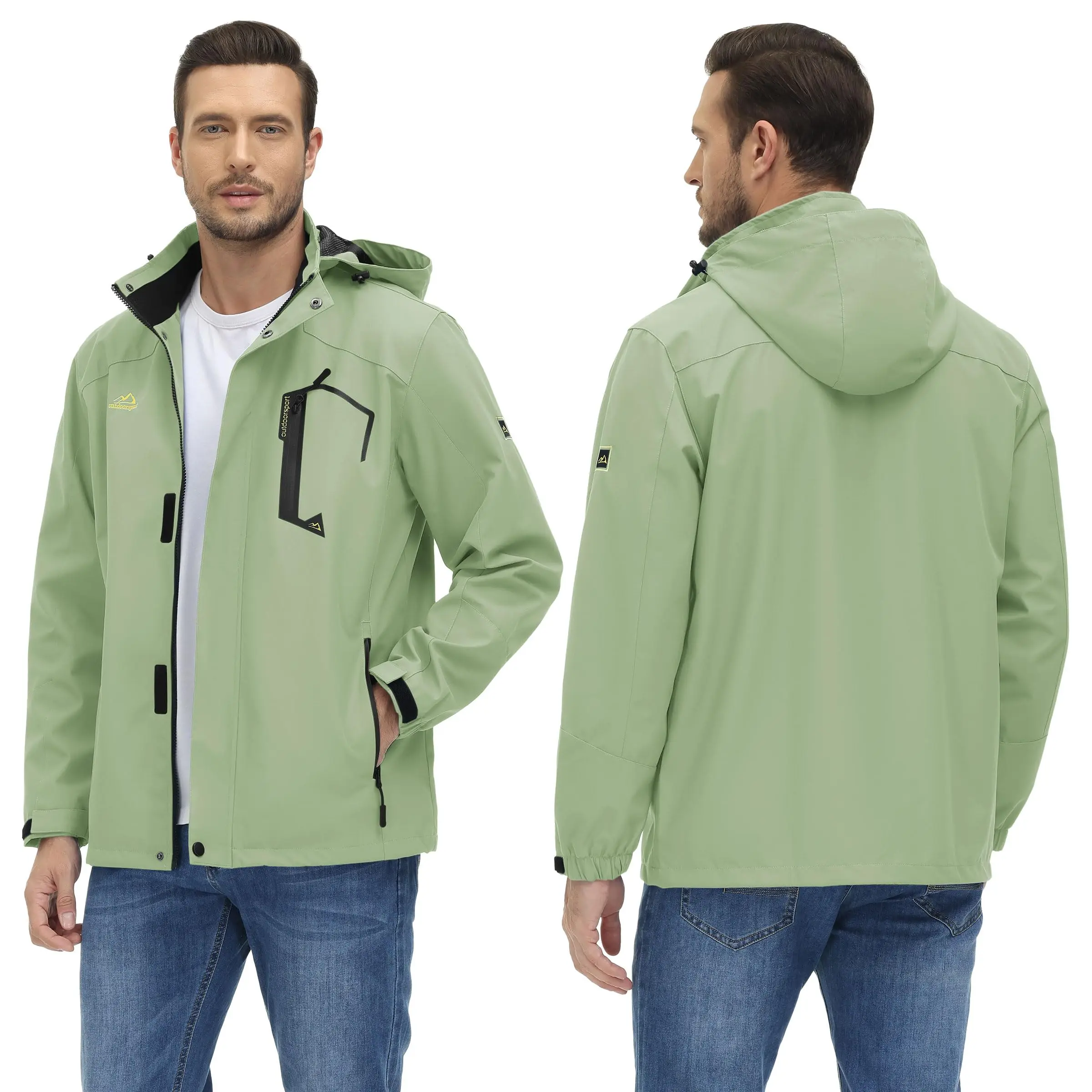 Chaqueta ligera para hombre, cortavientos de malla forrada, impermeable, para lluvia, pesca al aire libre, senderismo, primavera y otoño - Imagen 40