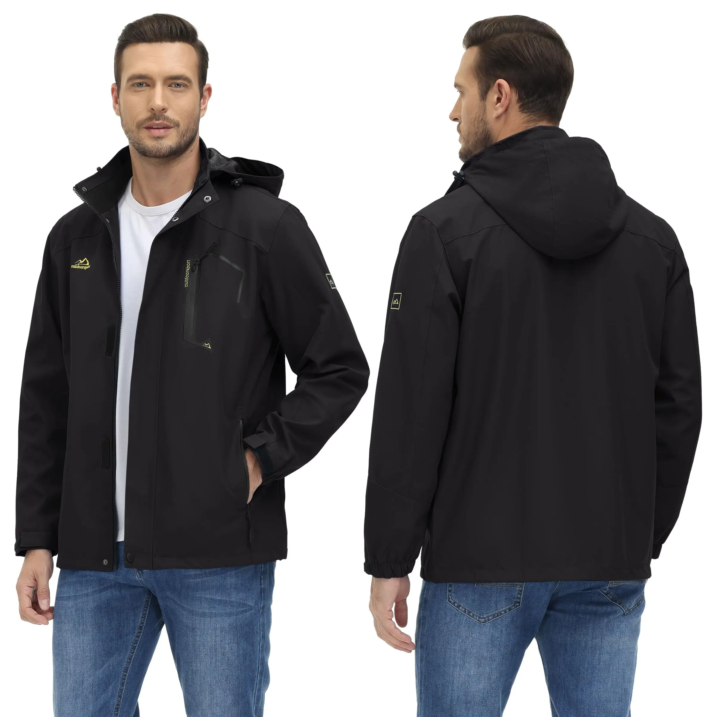 Chaqueta ligera para hombre, cortavientos de malla forrada, impermeable, para lluvia, pesca al aire libre, senderismo, primavera y otoño - Imagen 37