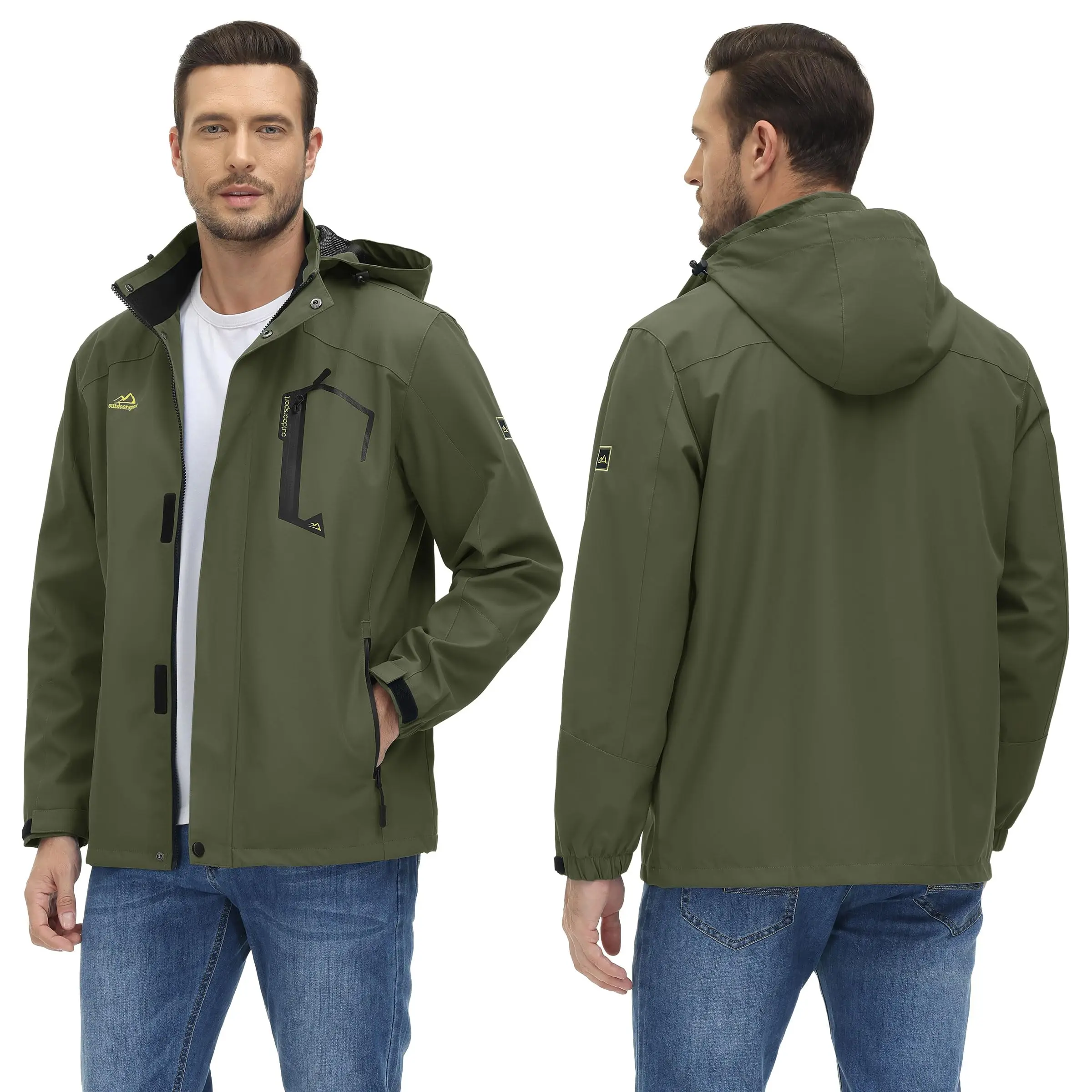 Chaqueta ligera para hombre, cortavientos de malla forrada, impermeable, para lluvia, pesca al aire libre, senderismo, primavera y otoño - Imagen 35