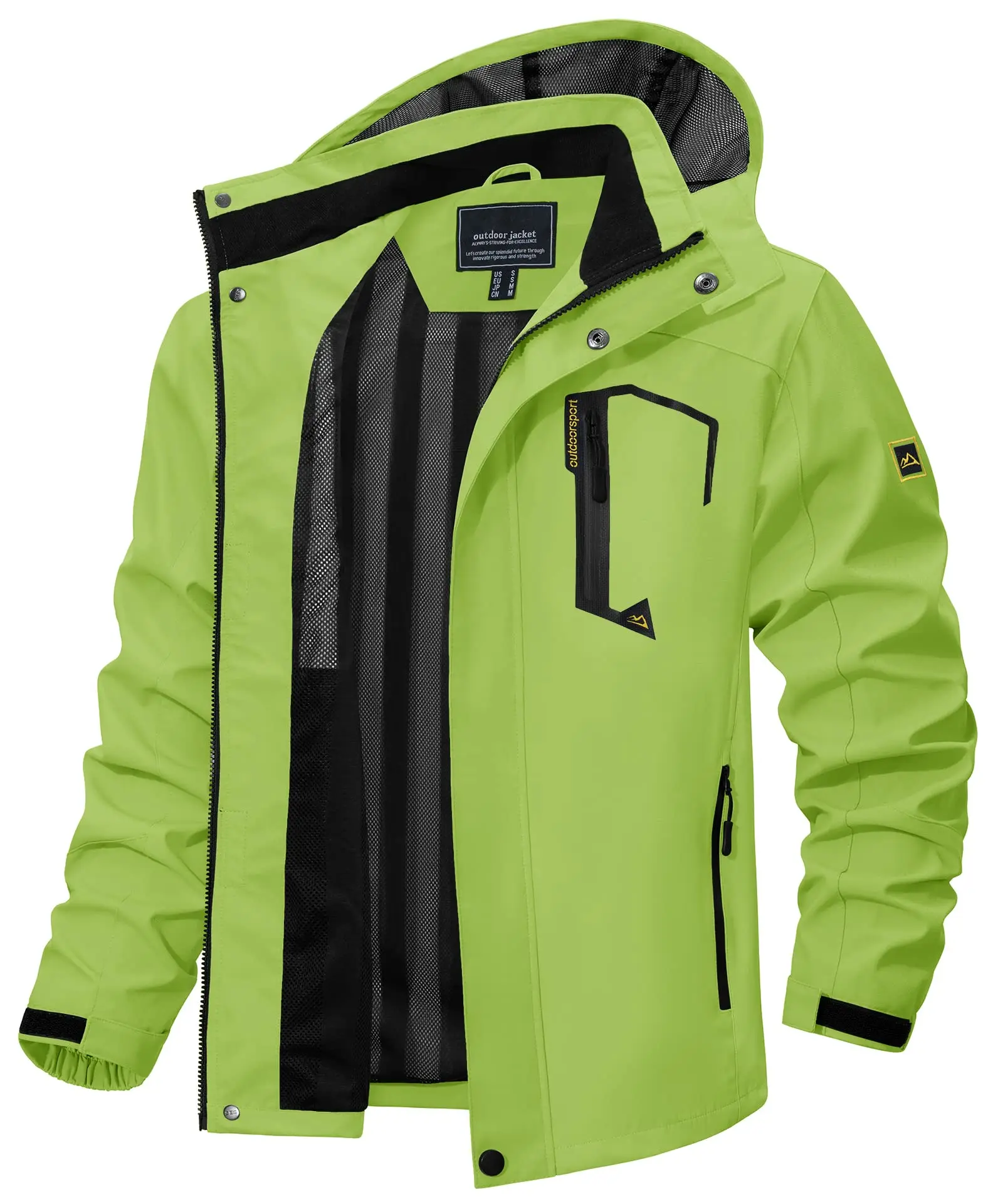Chaqueta ligera para hombre, cortavientos de malla forrada, impermeable, para lluvia, pesca al aire libre, senderismo, primavera y otoño - Imagen 7
