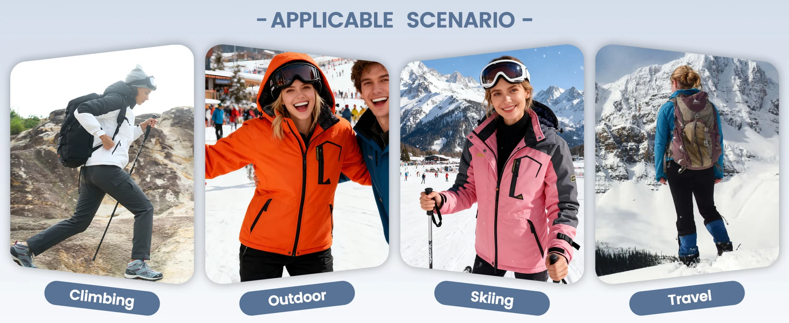 Chaqueta de esquí y snowboard impermeable para mujer, térmica, de forro polar grueso, - Imagen 38