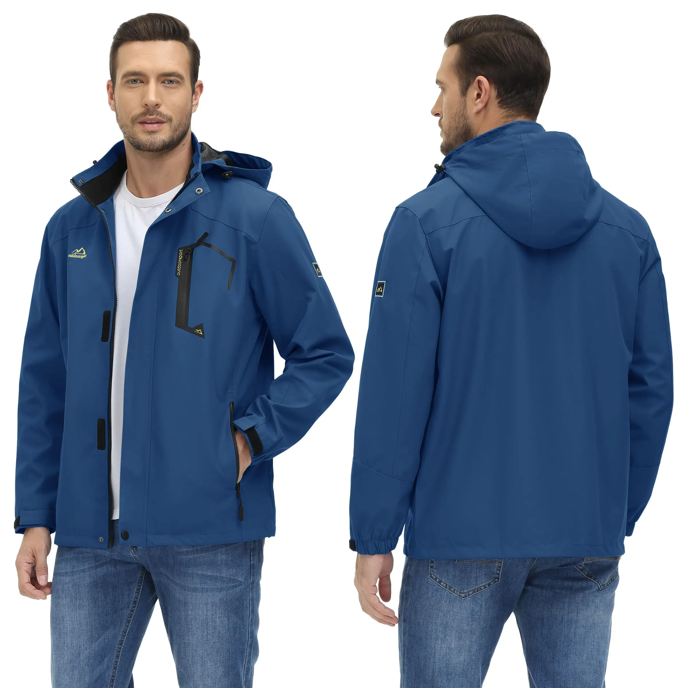 Chaqueta ligera para hombre, cortavientos de malla forrada, impermeable, para lluvia, pesca al aire libre, senderismo, primavera y otoño - Imagen 34