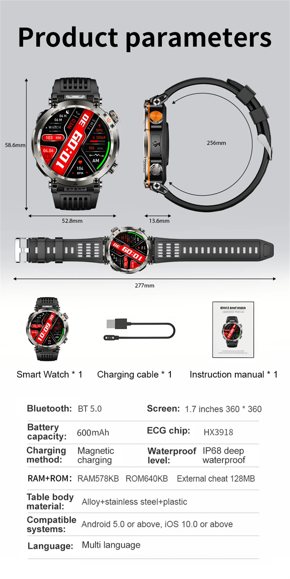 Nuevo reloj inteligente para hombre con batería de 600 mAh - Imagen 30