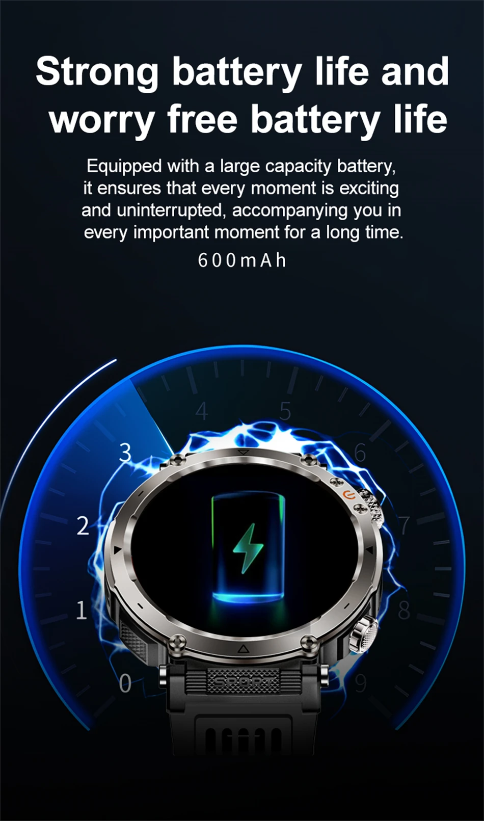 Nuevo reloj inteligente para hombre con batería de 600 mAh - Imagen 23