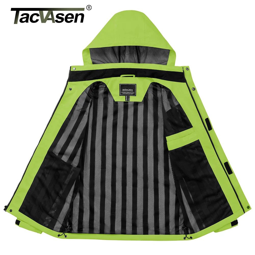 Chaqueta ligera para hombre, cortavientos de malla forrada, impermeable, para lluvia, pesca al aire libre, senderismo, primavera y otoño - Imagen 3