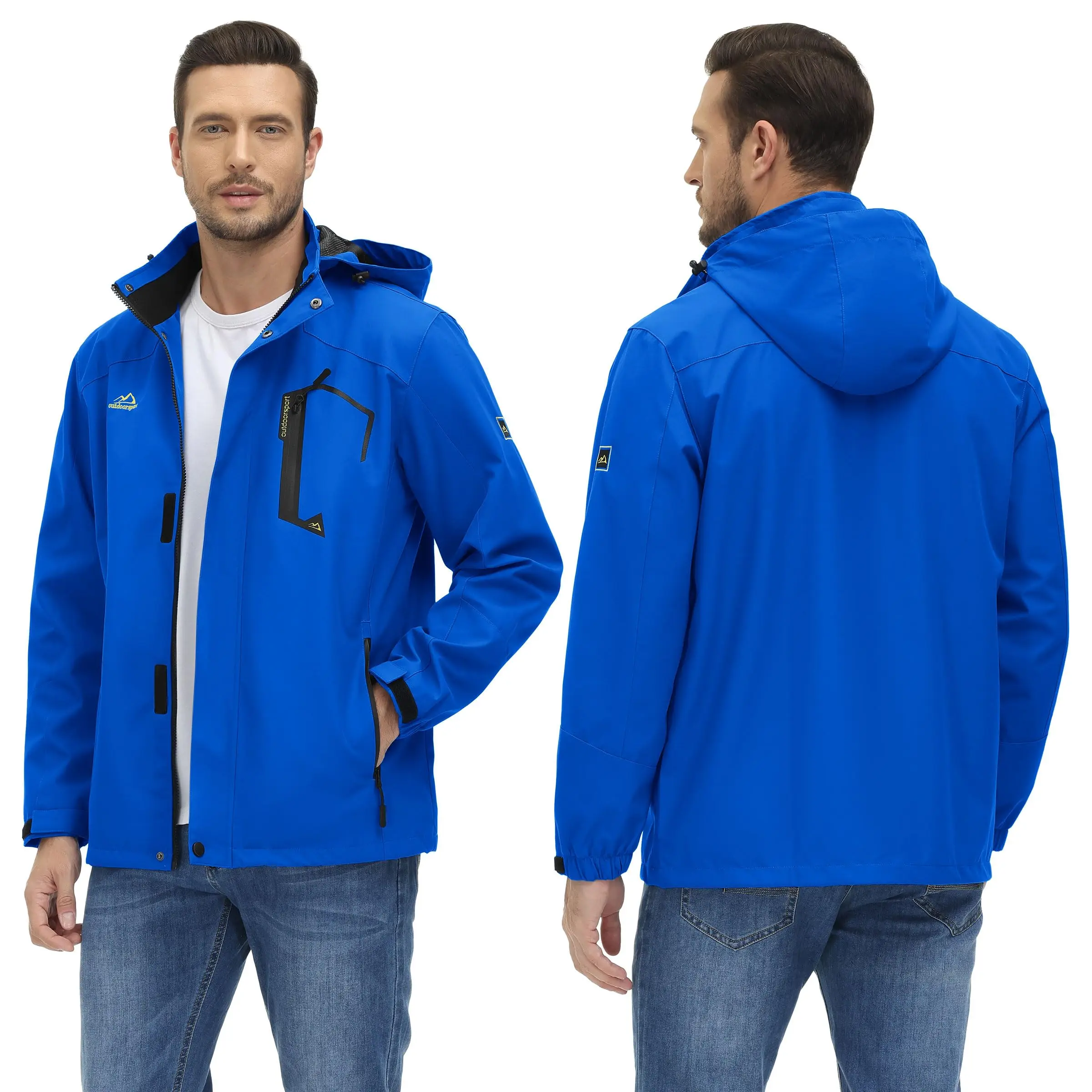 Chaqueta ligera para hombre, cortavientos de malla forrada, impermeable, para lluvia, pesca al aire libre, senderismo, primavera y otoño - Imagen 38