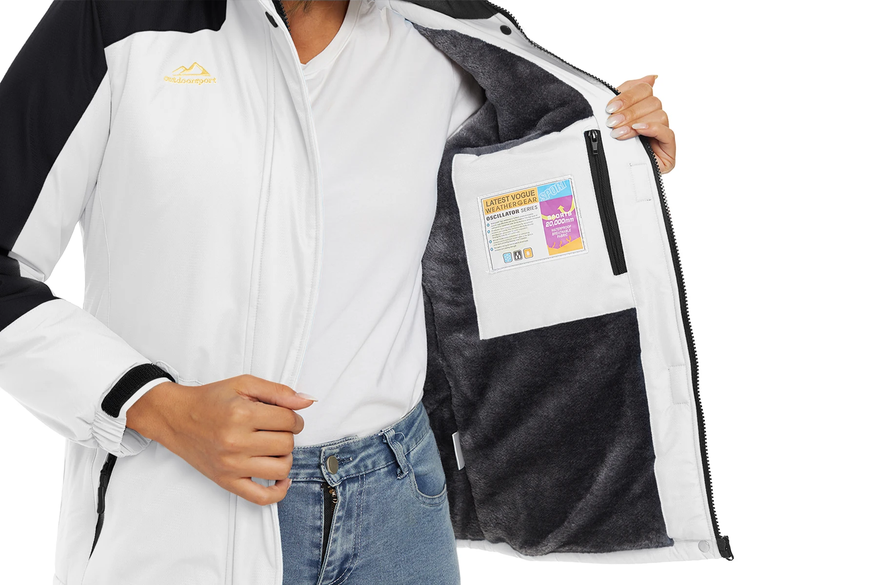 Chaqueta de esquí y snowboard impermeable para mujer, térmica, de forro polar grueso, - Imagen 44