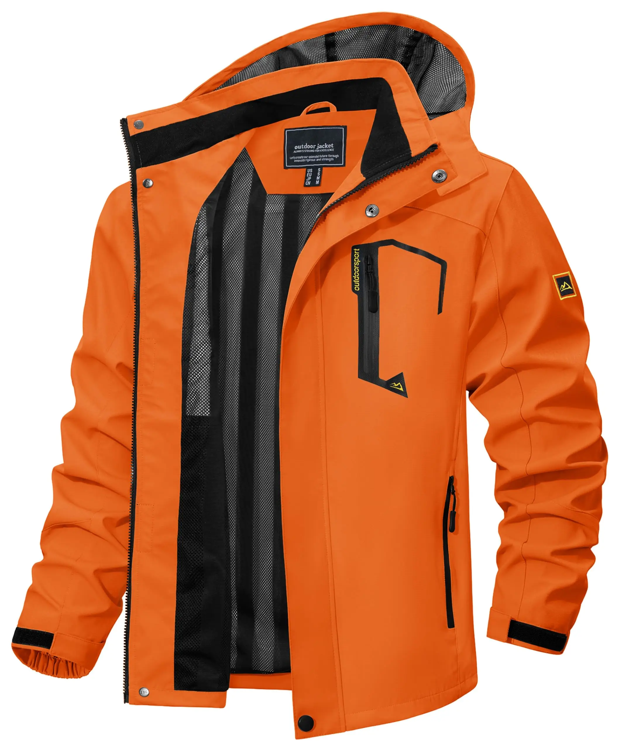 Chaqueta ligera para hombre, cortavientos de malla forrada, impermeable, para lluvia, pesca al aire libre, senderismo, primavera y otoño - Imagen 8