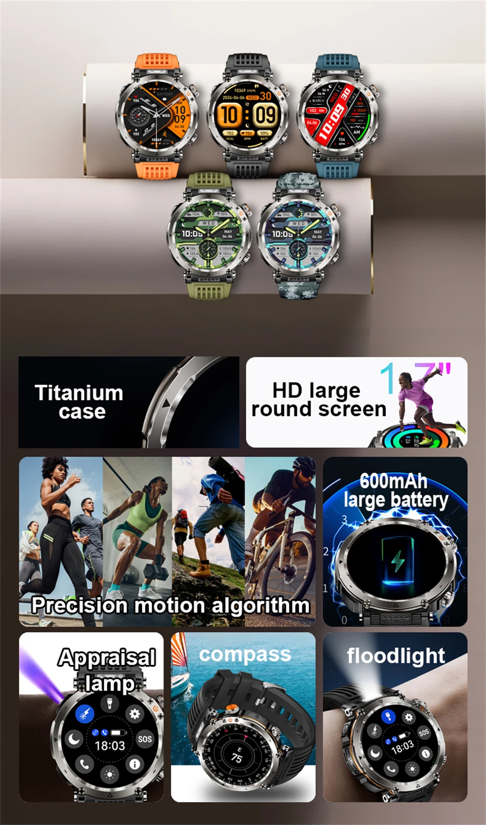 Nuevo reloj inteligente para hombre con batería de 600 mAh - Imagen 17